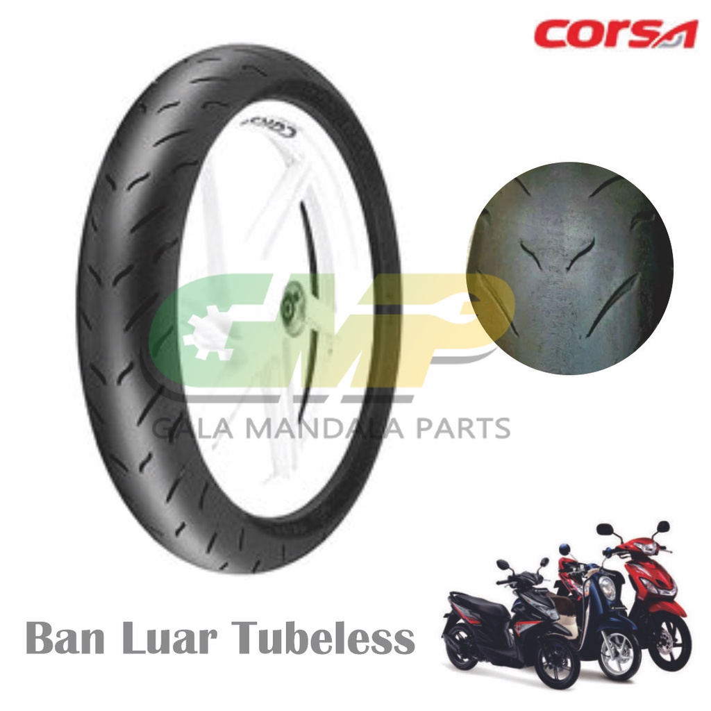 Corsa R46 Ban Luar Tubeless Matic 80/90/100 R 14 Platinum Compound