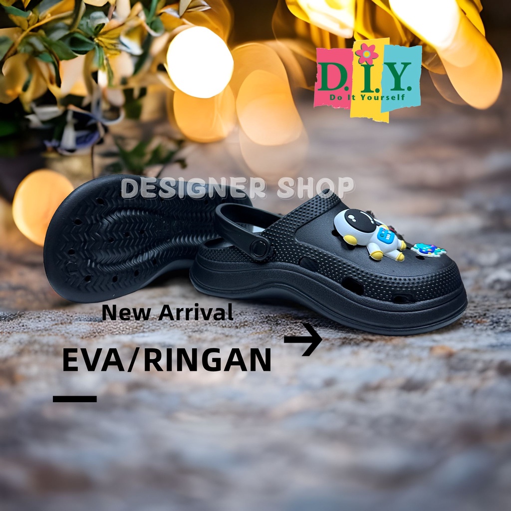 Sepatu Sandal Jelly Baim CROCS Anak Laki Laki Terbaru 2023 EVA/RINGA Jibbitz DIY