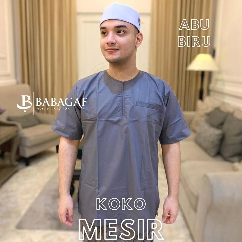 Baju Koko Mesir Babagaf Pria Fashion Muslim Lengan Pendek