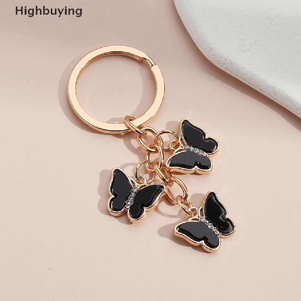 Hbid Gantungan Kunci Kupu-Kupu Lucu Gantungan Kunci Enamel Lapis Emas Untuk Wanita Gadis Handbag Aksesoris Ch Fashion Jewelry Glory