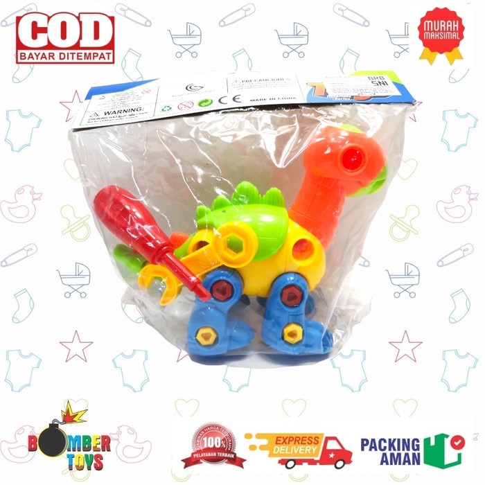 MAINAN ANAK EDUKASI DIY PESAWAT WARNA BLOCK BUILDING PUZZLE BRICK SNI