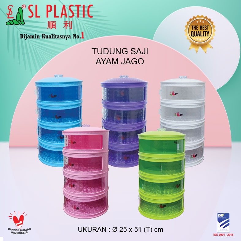 Tudung Saji Ayam Jago Tempat penyimpanan Makanan Susun 4 SL Plastic