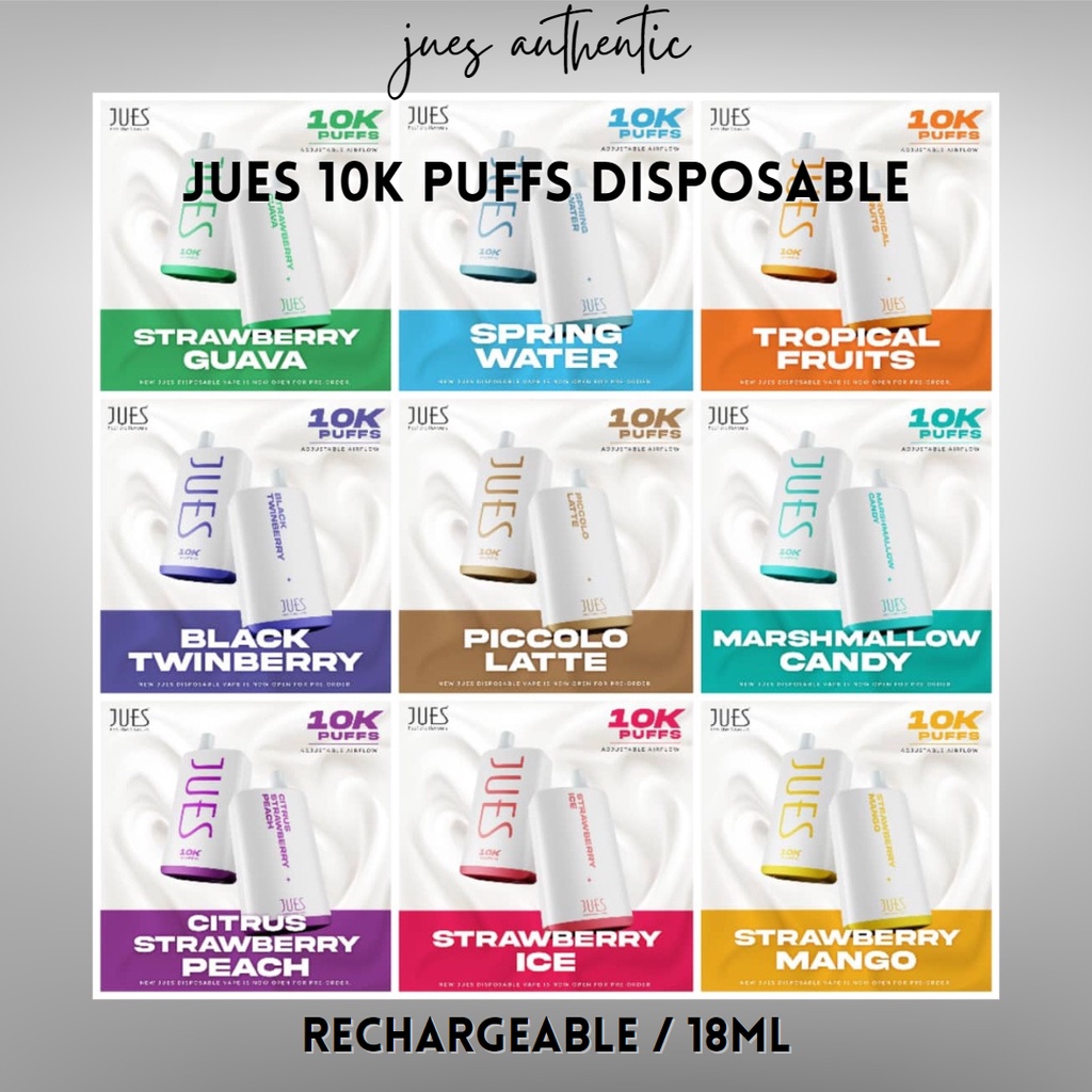 Jues 10K Disposable Pod - Sekali pakai - 18ML - 10000 puffs - Rechargeable