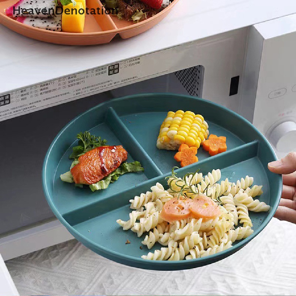 [Pecahan Surga] Piring Kompartemen Barat Tiga Grid Untuk Makanan Salad Buah Divided Plate Tray HDV