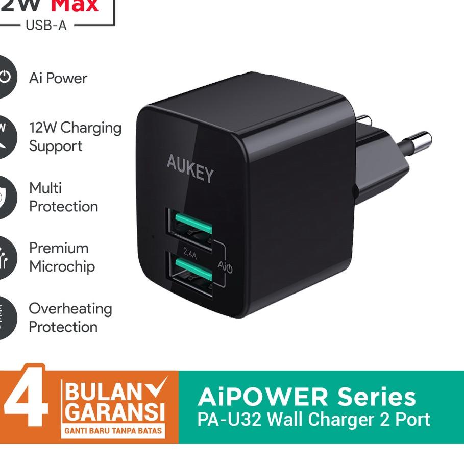 ► Charger Aukey PA-U32 2 Port 12W with AiQ -  ♩