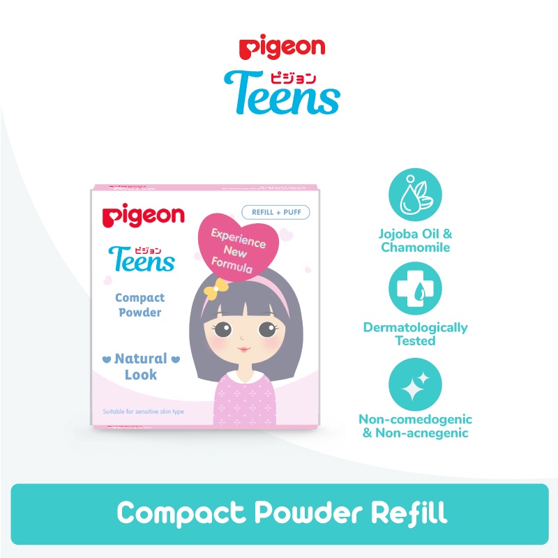 *NEW* Pigeon TEENS TEEN Compact Powder UV Protection Two Way Cake Hypo Squalane - Bedak Padat Remaja