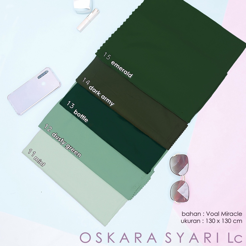 Jilbab Syari 130 x 130 cm segiempat Voal OSKARA LC Lacer Cut Syar'i bahan Voal Miracle