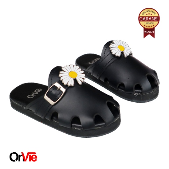 Sandal Casual Anak Perempuan daisy Sandal Kulit Anak Sandal Kulit Selop Bunga Krisan