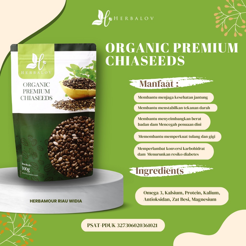 CHIA SEED ORGANIK ALAMI PREMIUM HERBALOV || DIET HERBALOV || DIET DBH | DIET BAHAGIA HERBALOV|| CHIA