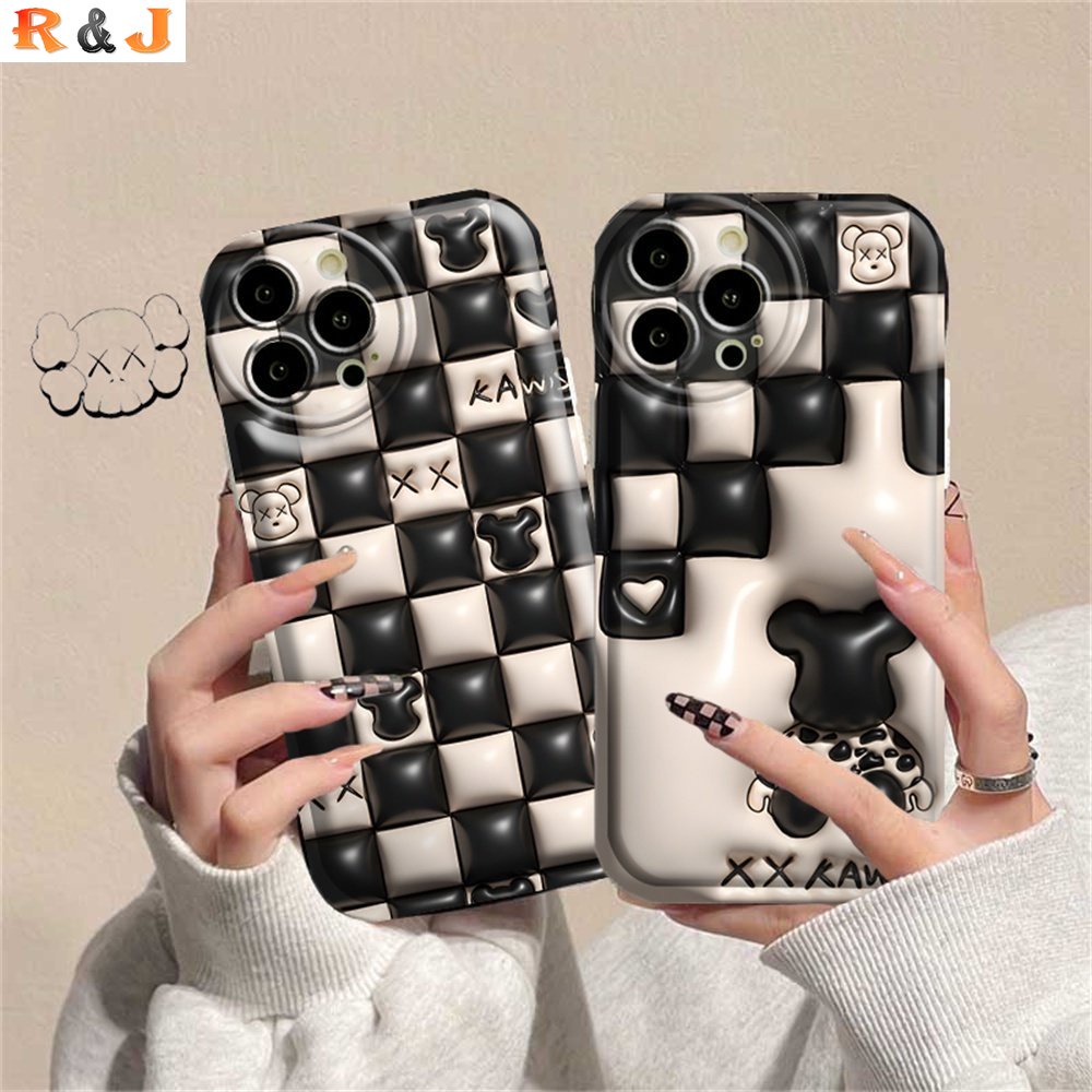 Soft Case Samsung A14 A04 A04S A13 A03 A03S A12 A52 A52S A21S A50 A50S A30S A20 A10S A10 A11 M11 J7 Prime J7 Pro J6Prime J6Plus Checkerboard Kaws Air cushion TPU Phone Cover