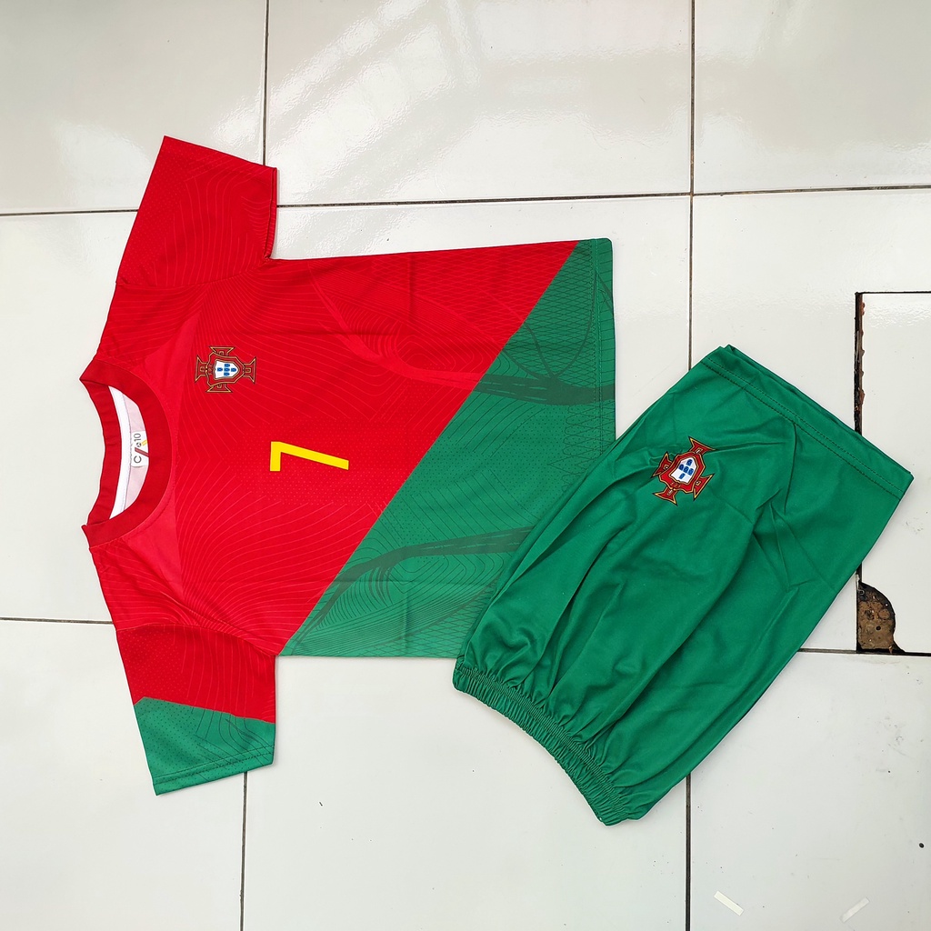 jersey baju bola PIALA DUNIA  anak portugal HOME/setelan baju bolA anak portugal/jersey bola ronaldo portugal