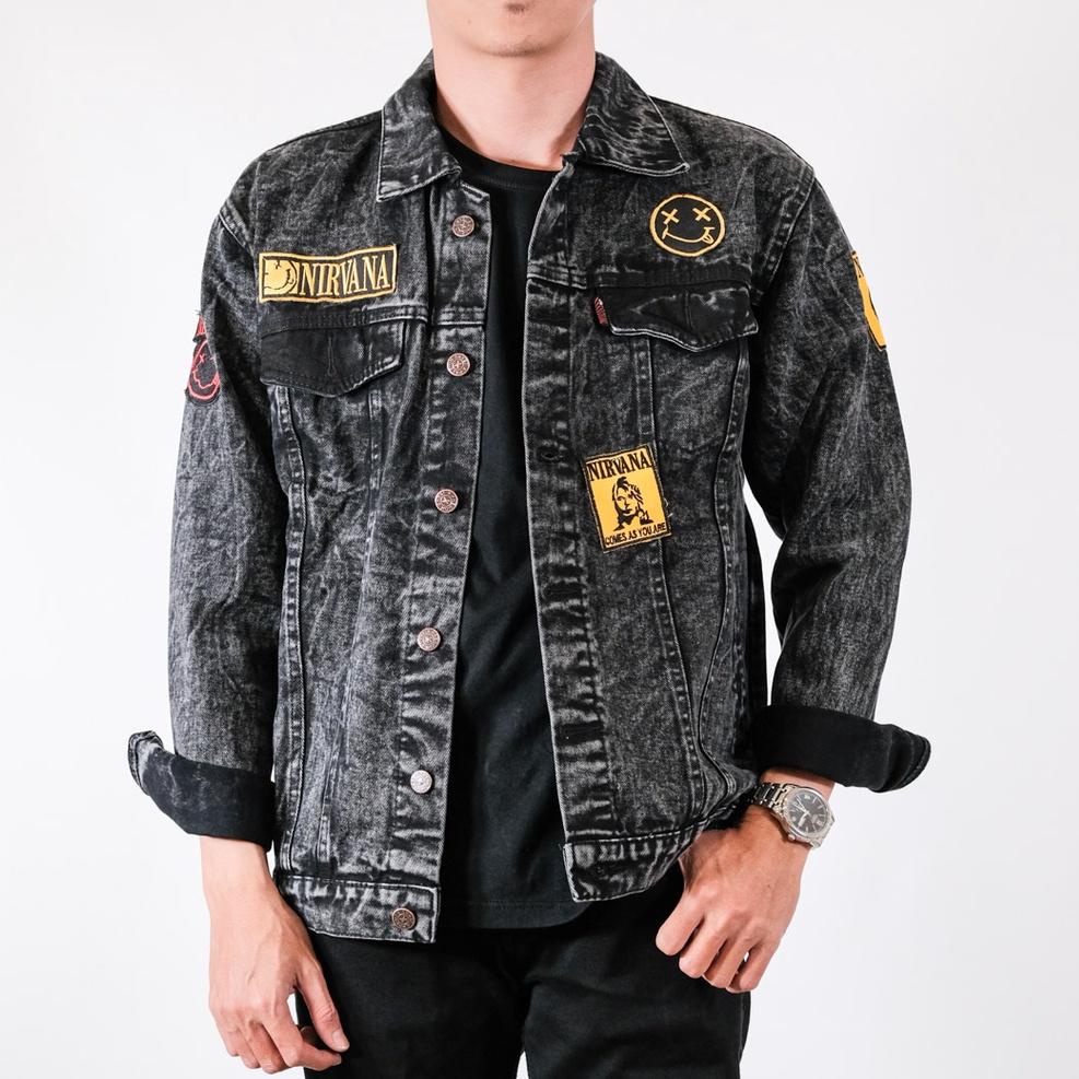 TERPERCAYA Jaket Jeans Bordir Pria Best Seller / Jaket Jeans Printing Bordir Emblem