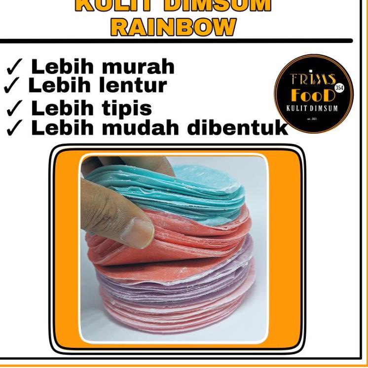 

X35 Kulit Dimsum Rainbow Diameter 8cm 300 gram/-+100 lembar PALING BAGUS ㊍