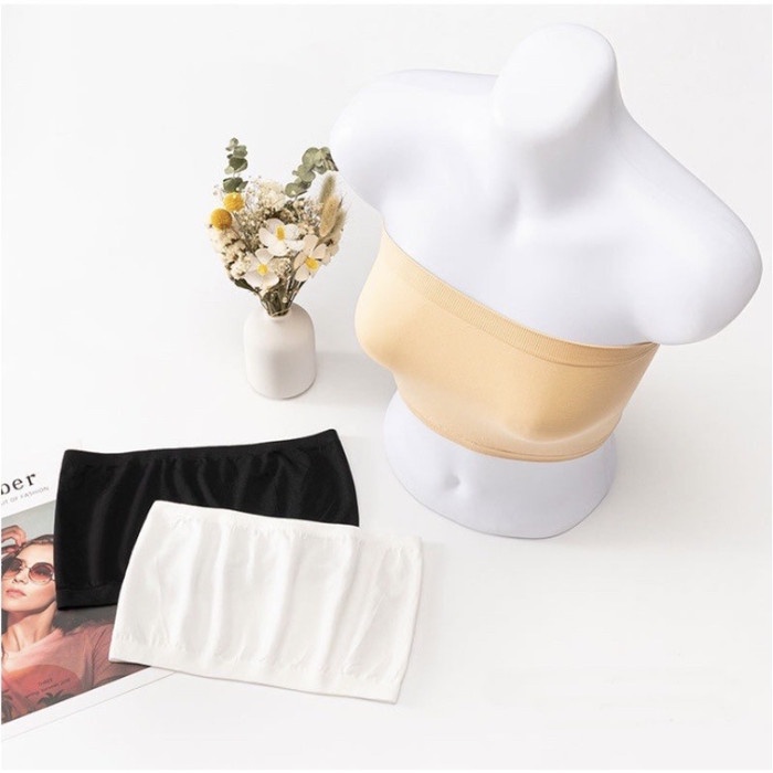 Kemben Bra Pakaian Dalam Wanita Seamless Tanpa Tali dan Busa Anti Slip NF