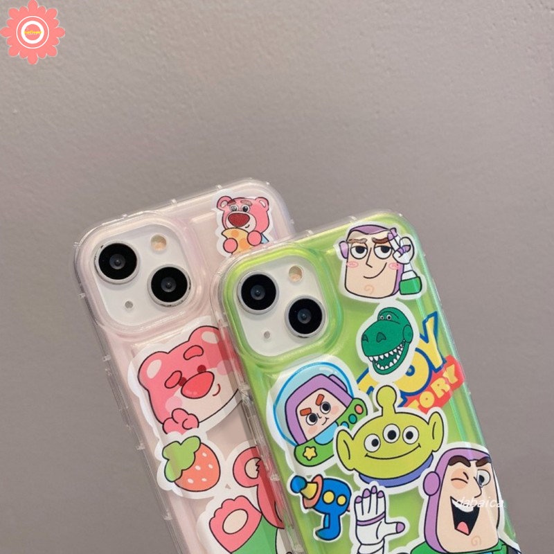 Untuk Redmi Note9 10 11 8 10s 11s Redmi 12C 9 10C A1 10 9C NFC 9A 10A 9T POCO F4 Kartun Lucu Manyo Toy Story Buzz Lightyear Alien Lembut Airbag Anti-Jatuh Shockproof Case