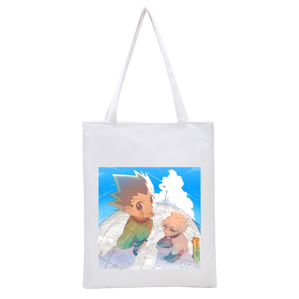 NEW bisa CUSTOM Totebag HUNTER X HUNTER Printing Resleting anime manga Jepang Killua Gon Kurapika Leorio || Kiiyoomii ||