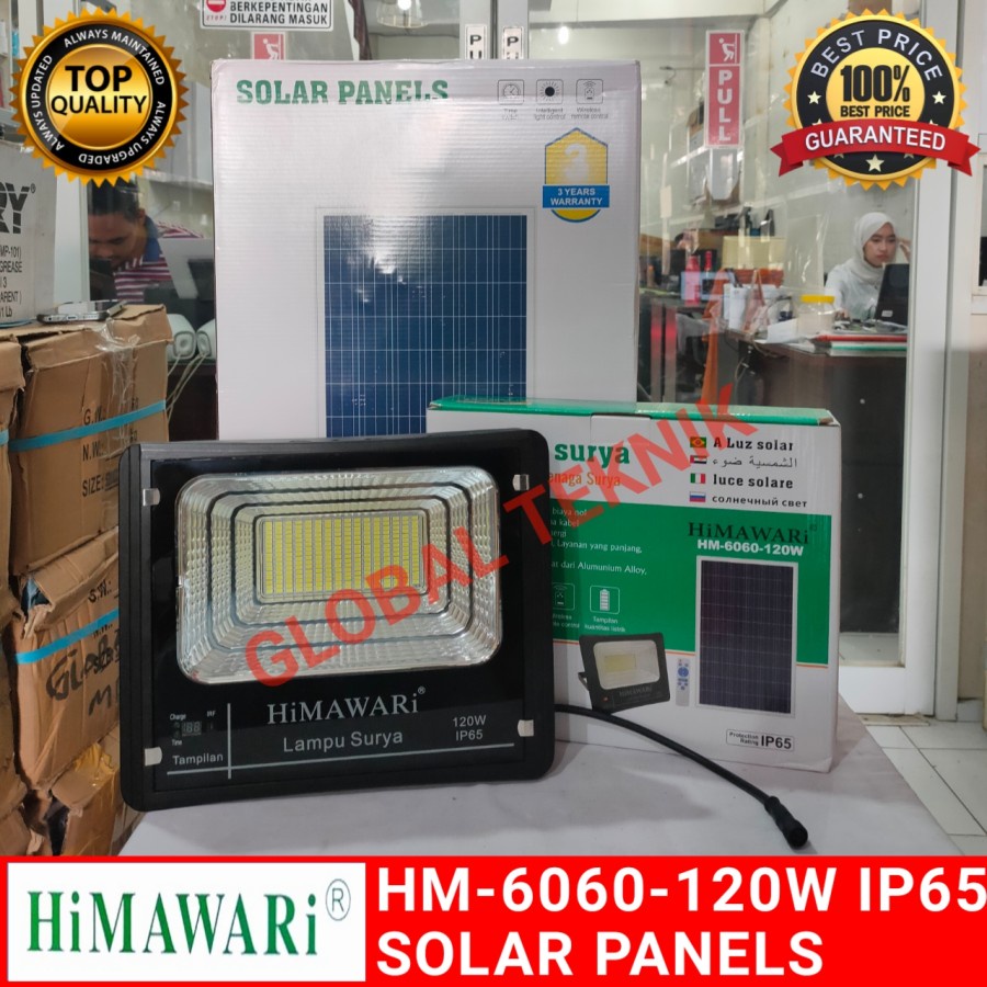 Lampu surya 120W outdoor flood solar light HM-6060 120 Watt HIMAWARI