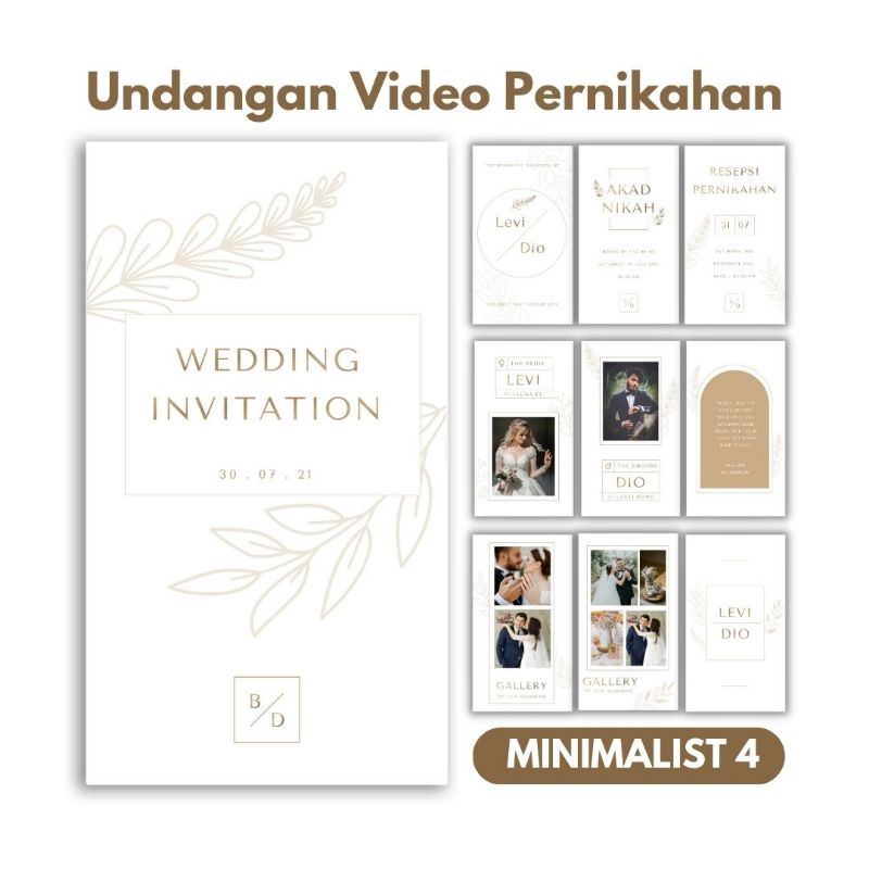 Undangan video | undangan digital | undangan pernikahan tema minimalist murah dan cepat pakai foto d