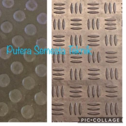 ▼ Lebar 1.2m Karpet Karet Koin Coin Bordes Garis Motif Roll Anti Slip licin tebal 4mm keset hitam ☏