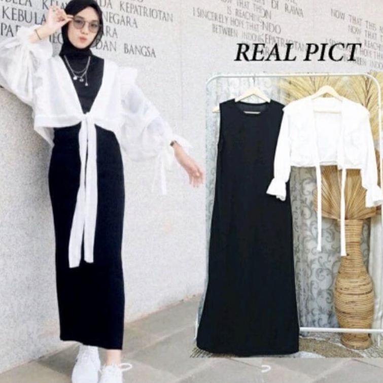 Terbaik ( PROMO) SERAYU DRESS OUTER SET/DRESS TERBARU 2IN1/BUSUI FRIENDLY/OOTD HIJAB STYLE