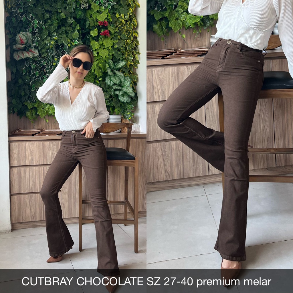 CELANA JEANS WANITA CUTBRAY CHOCOLATE -SYSCLOTHIER