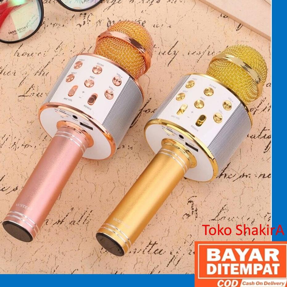℗ Microphone Bluetooth WS-858 Karaoke Mic Bloetooth WS 858 Mix portable Mik blutut wifi kota serang 
