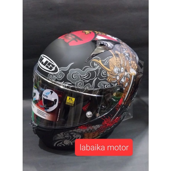 HELM NJS ZX-1R HANZO BLACK RED DOF | NJS HELM FULL FACE