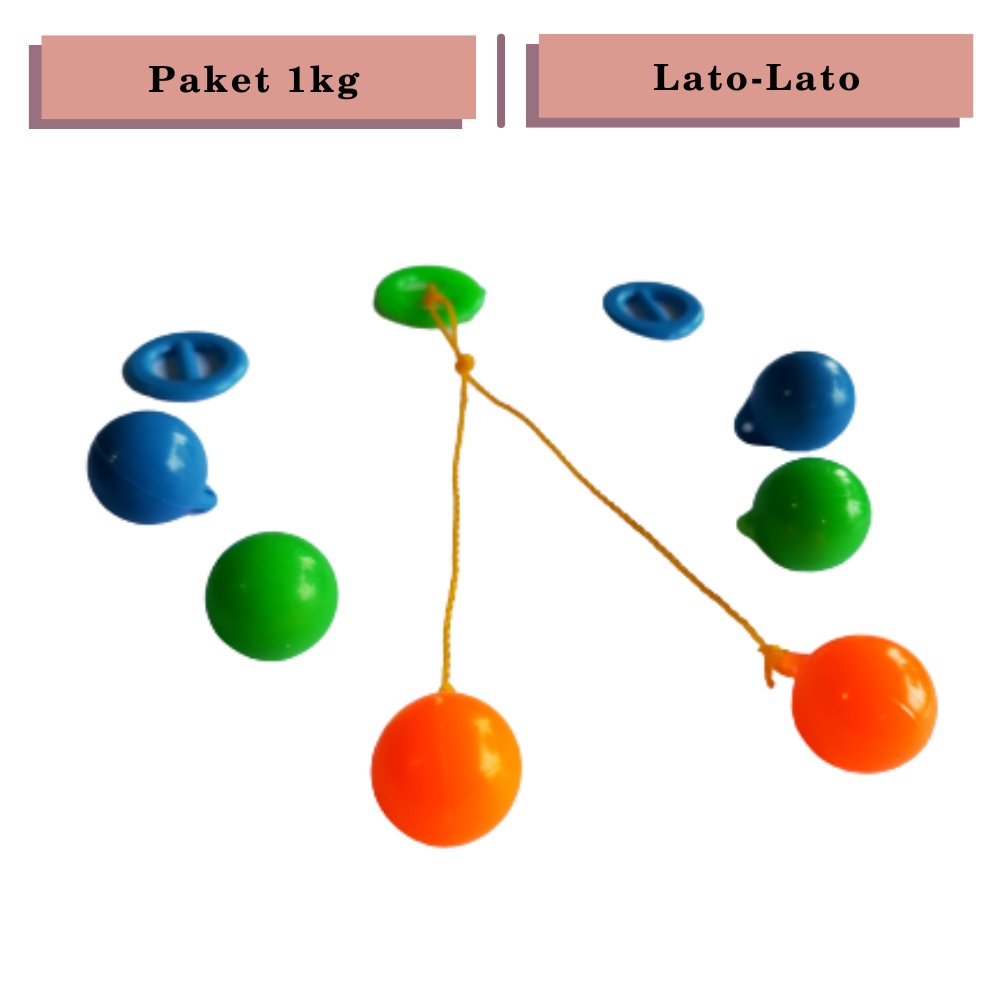 PROMO PAKET 1kg Mainan Tek Tek Etek Etek Mainan Jadul Lato Lato Tali Gagang Tongkat Tangkai Metik