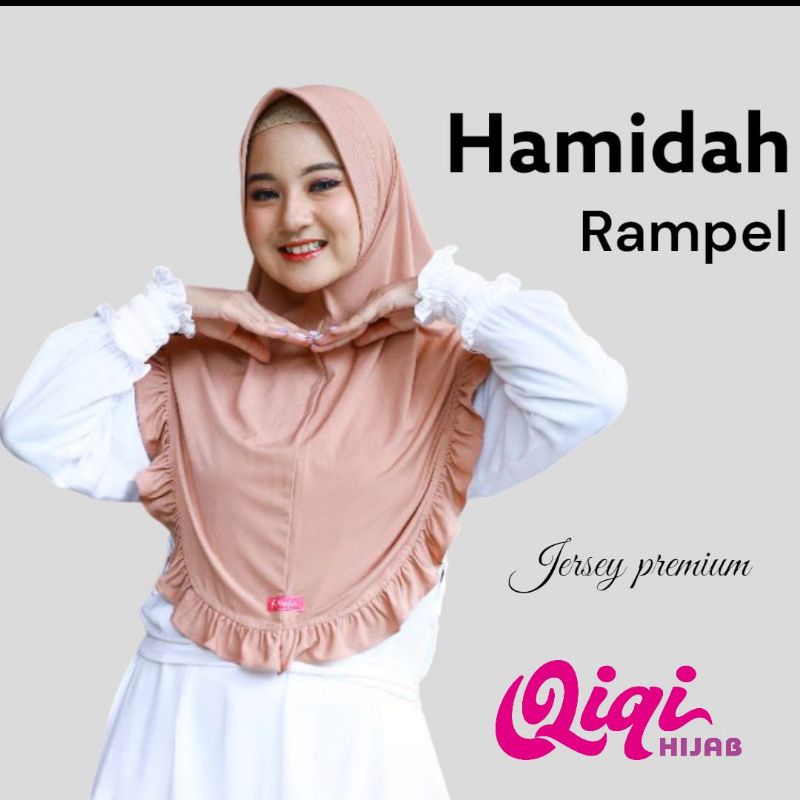 [ Qiqi Hijab ] HAMIDAH REMPEL ••hijab instan pet rempel••hijab instan jersey premium