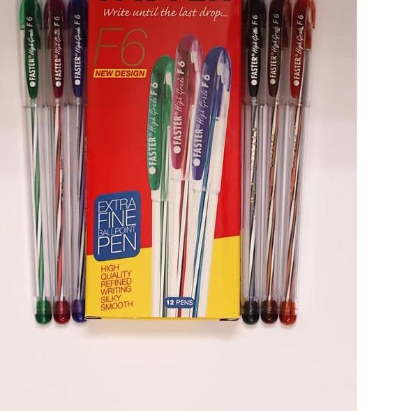 

PROMO HARI INI Faster Ballpoint/ Pulpen F6, 0.7mm isi 12 pcs- Black !!!