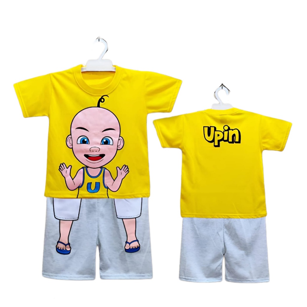 SETELAN BAJU ANAK UPIN UNTUK ANAK 2-10 TAHUN LENGAN PENDEK