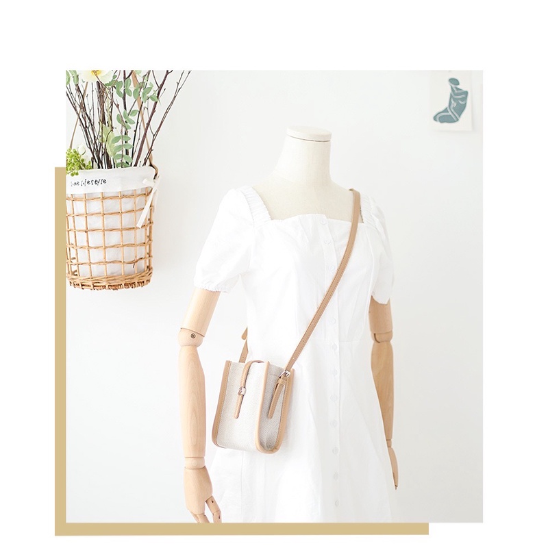 NAOMI - Callista Phone Bag Impor - Tas HP Canvas Premium - Tas Fashion Wanita - Naomi Bag - Tas mini = Tas Simple - poppihola mini bag - phone bag - dikau - tas canvas - tas hp - tote bag