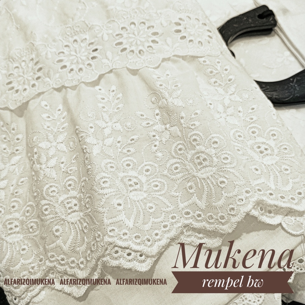 Mukena dewasa bahan katun paris full bordir jumbo