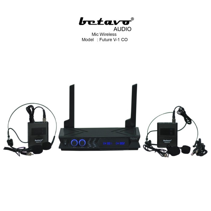 Mic Wireless Betavo Future V1 CO Clip On - Hitam