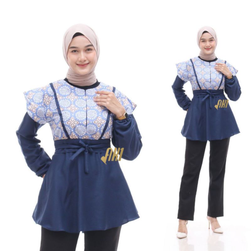 Baju batik wanita modern Bluse batik wanita kantor yolanda
