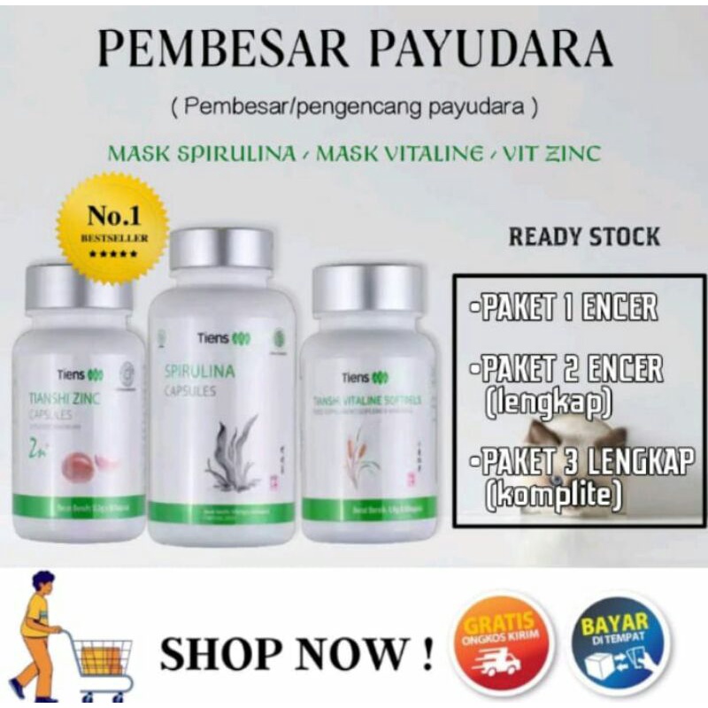 [TERLARIS] PEMBESAR PAYUDARA ALAMI PENGENCANG PAYUDARA || SPIRULINA | ZINC | VITALINE 100% ORIGINAL 