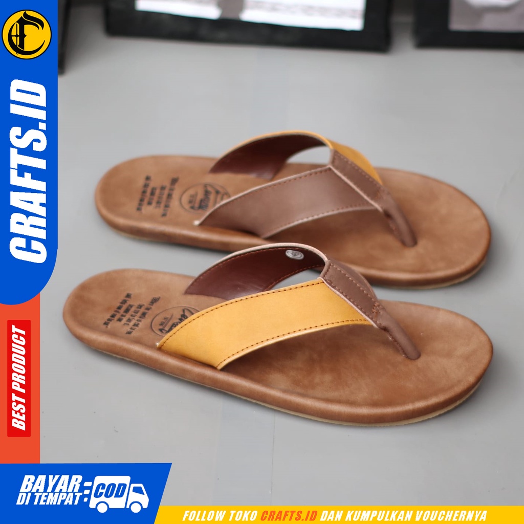 Sandal Jepit Pria Kulit Asli CRAFTS JAVIT