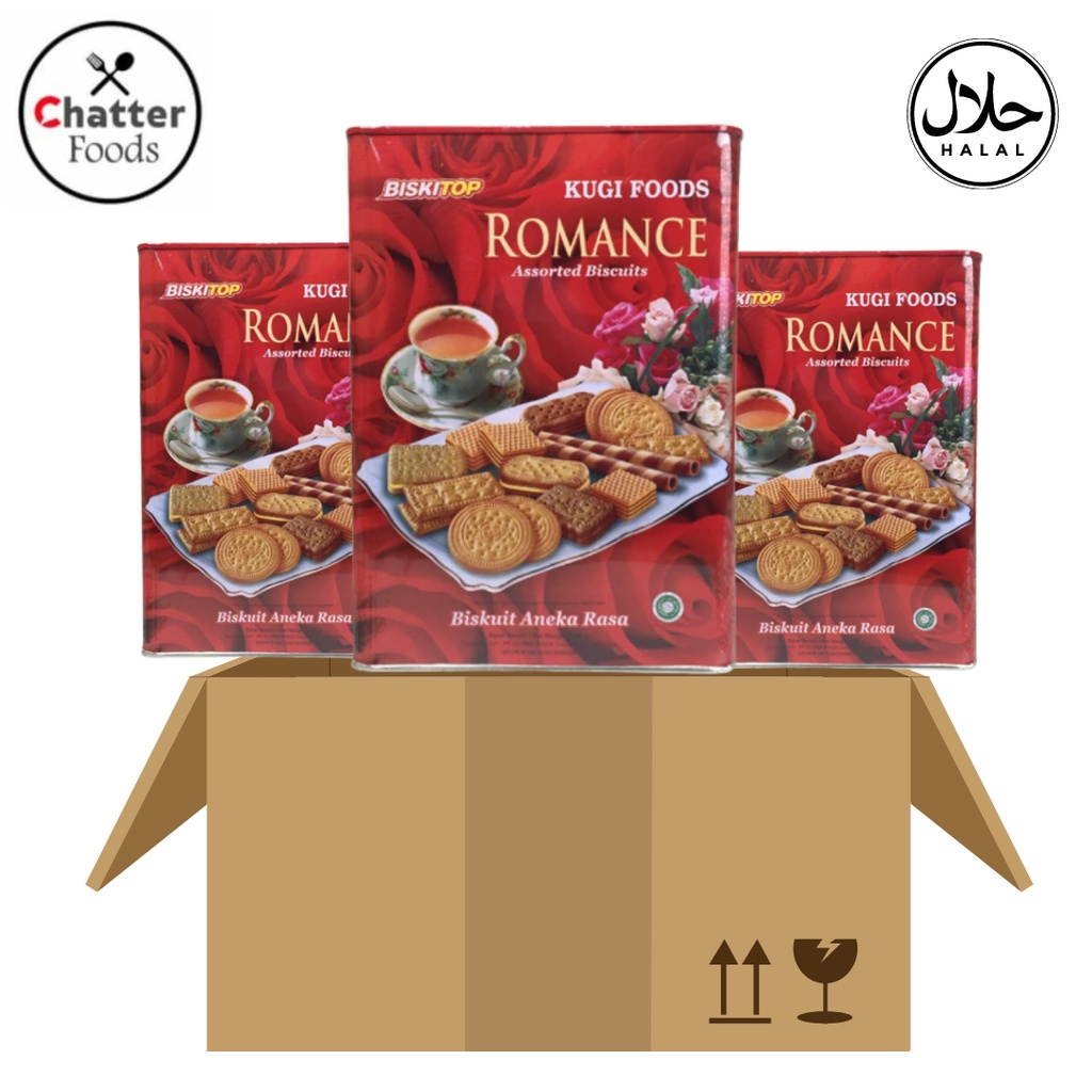 

Biskitop KUGI Romance Assorted Biscuits Kaleng Merah 700Gr - 1 KARTON