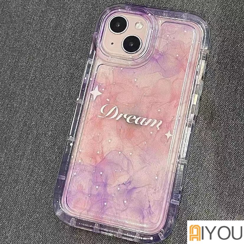 Ins Cat Air Bulan Bintang Huruf Pink Bening Ponsel Case Untuk iPhone 14 Pro Max13 12 11 Pro Max 14Plus Lembut Shockproof Transparan Cover Tritone