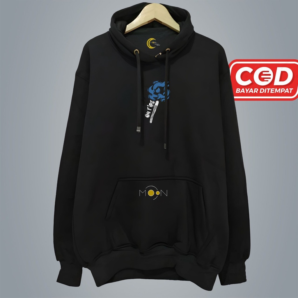 Hoodie pria distro aesthetic Hitam Full Motif Sweater hoodie pria distro murah Jaket hoodie pria distro keren Sweater cowok dewasa