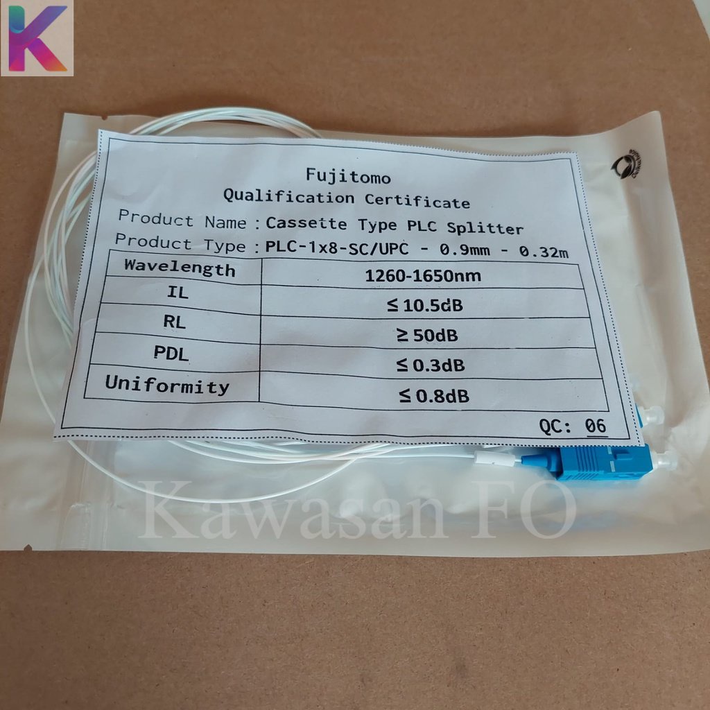 Passive Splitter 1:8 SC UPC Pendek / PLC Splitter 1:8 SC UPC/ Spliter FO/Fiber optik FTTH