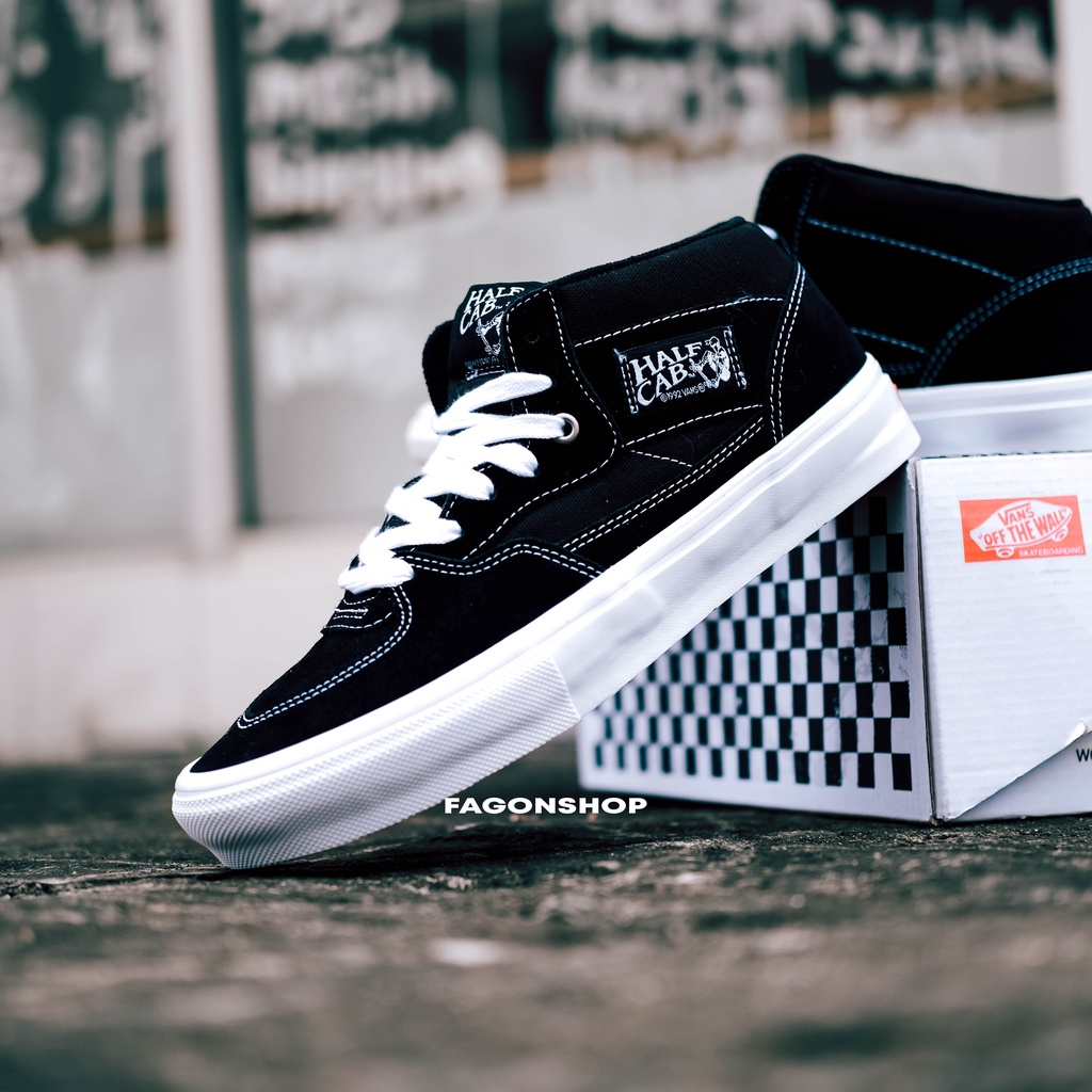 VANS HALFCAB SKATE PRO BLACK/WHITE ORIGINAL 100%