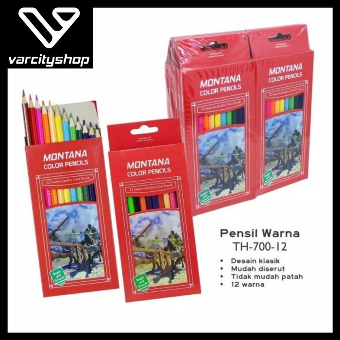 

Pensil Warna Panjang montana Pencil Warna Besar 1 Set Isi 12pcs
