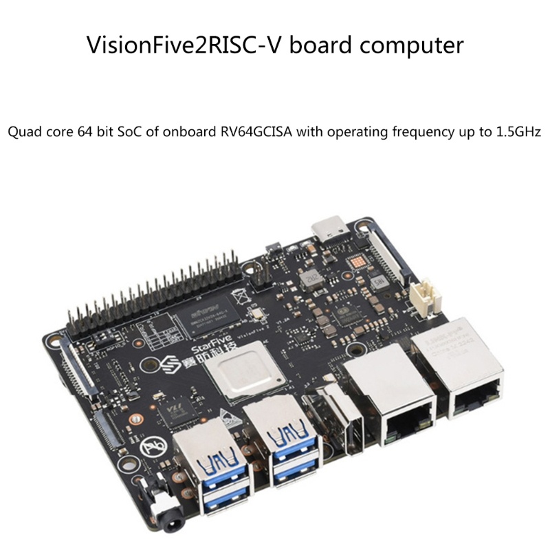 Zzz RISC-V VisionFive2 Papan Pengembangan 8GB Single Board Komputer StarFive JH7110 Prosesor Dengan GPU 3D Terintegrasi