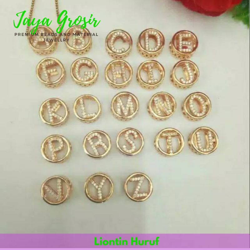 Liontin huruf tali kawat wire rope Bahan Gelang Hongkong