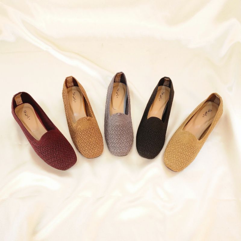 SE LOOVE CALLIOPE FLAT SHOES /Sepatu Kerja Wanita / Sepatu Heels 2Cm / Sepatu Rajut Wanita / Sepatu 