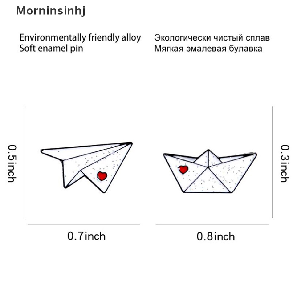 Mornin Kartun Enamel Pesawat Kertas Perahu Bros Kerah Pin Lencana Tas Aksesoris Perhiasan id