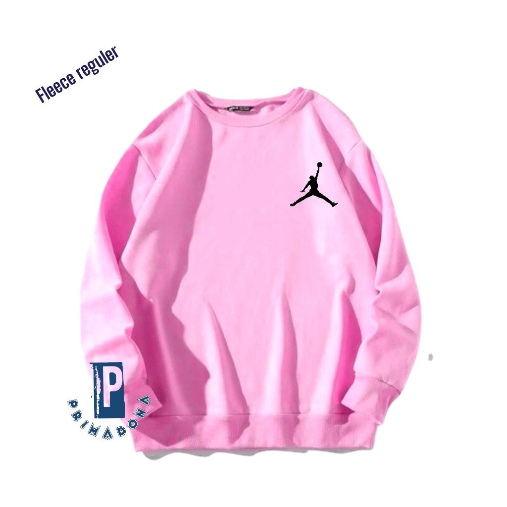 Swetshirt Crewneck Pria Wanita Remaja Dewasa Bahan Fleece sablon jordan oversize