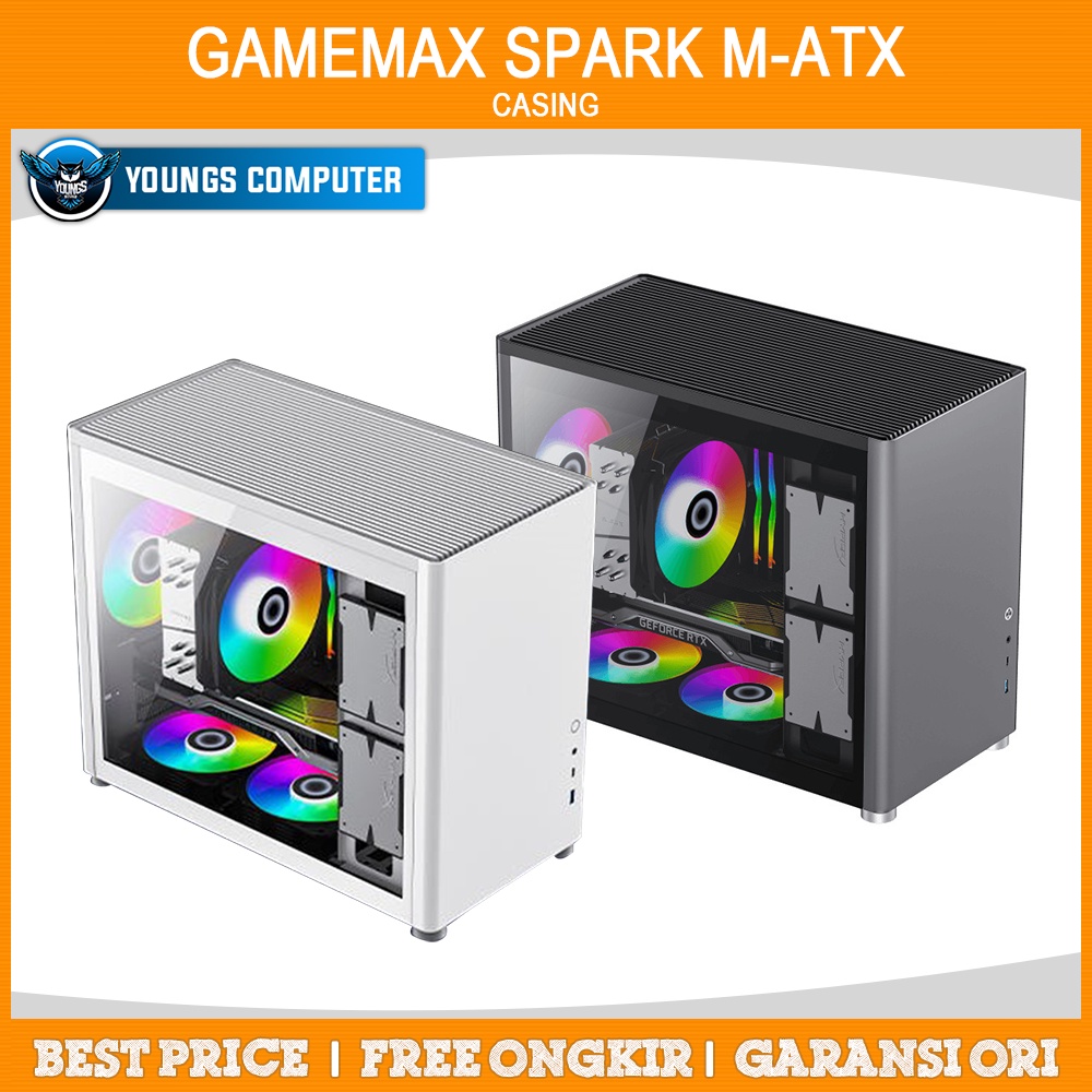 GameMax SPARK M ATX Desktop Gaming Computer Case | PC Casing Game Max