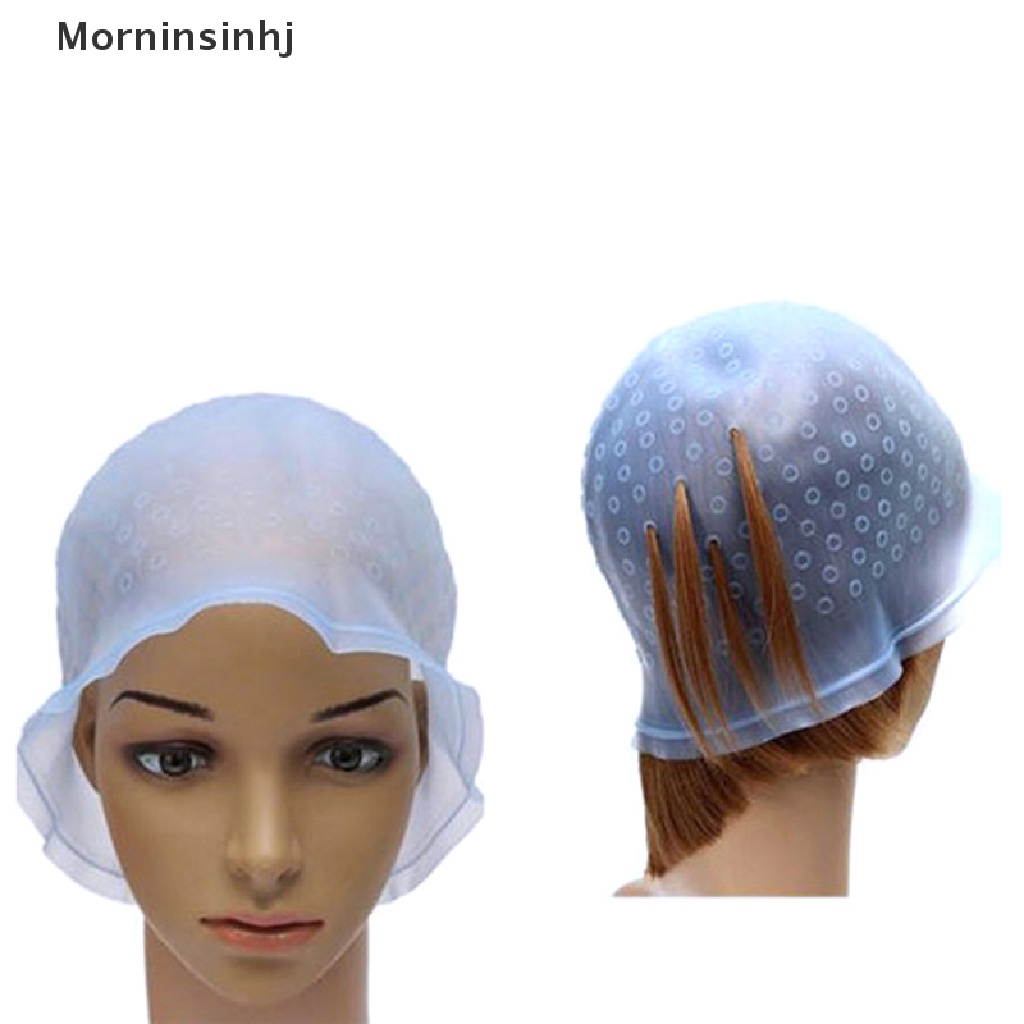 Mornin Topi Pewarna Styling Rambut Silikon+Pengait Pewarna Warna Highlighg Dye Cap id